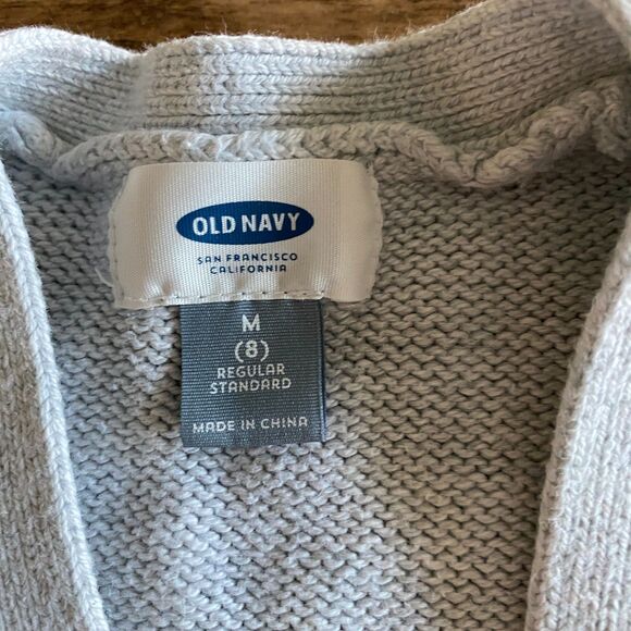 Old Navy Gray Open Front Cardigan Girls' M (8) - Picture 3 of 11